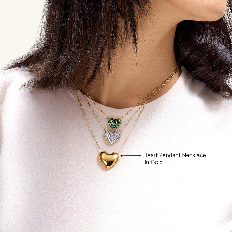 Hello Ella Heart Pendant Necklace in Gold