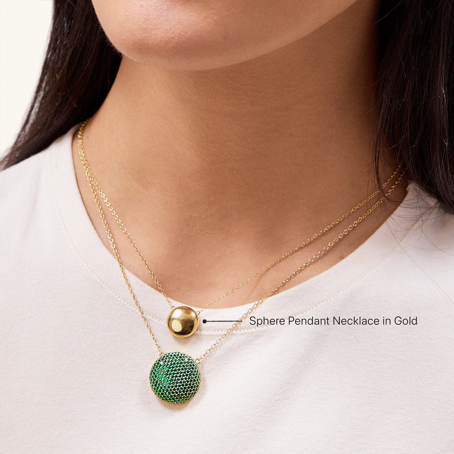 Hello Ella Sphere Pendant Necklace in Gold