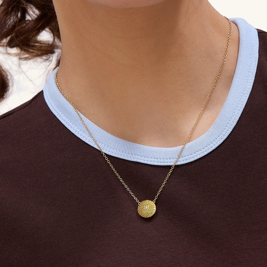 Hello Ella Sphere Pendant Necklace in Yellow
