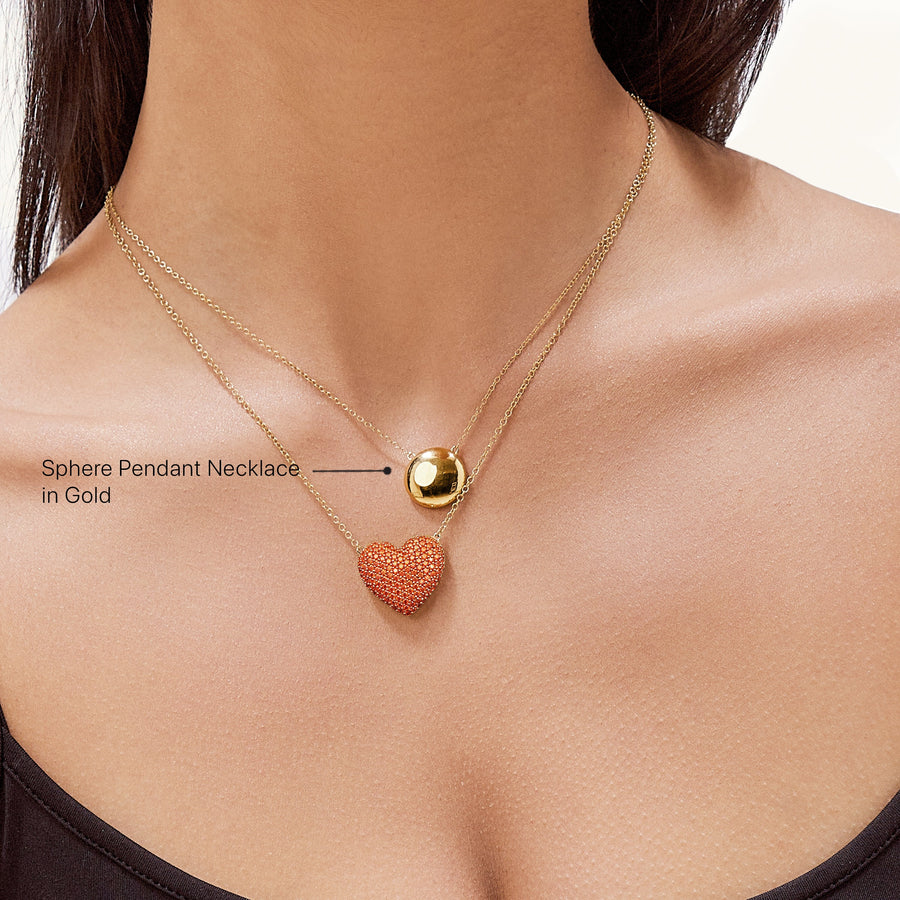 Hello Ella Sphere Pendant Necklace in Gold