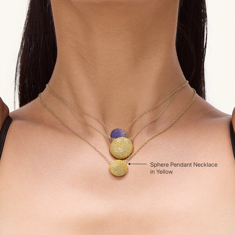 Hello Ella Sphere Pendant Necklace in Yellow