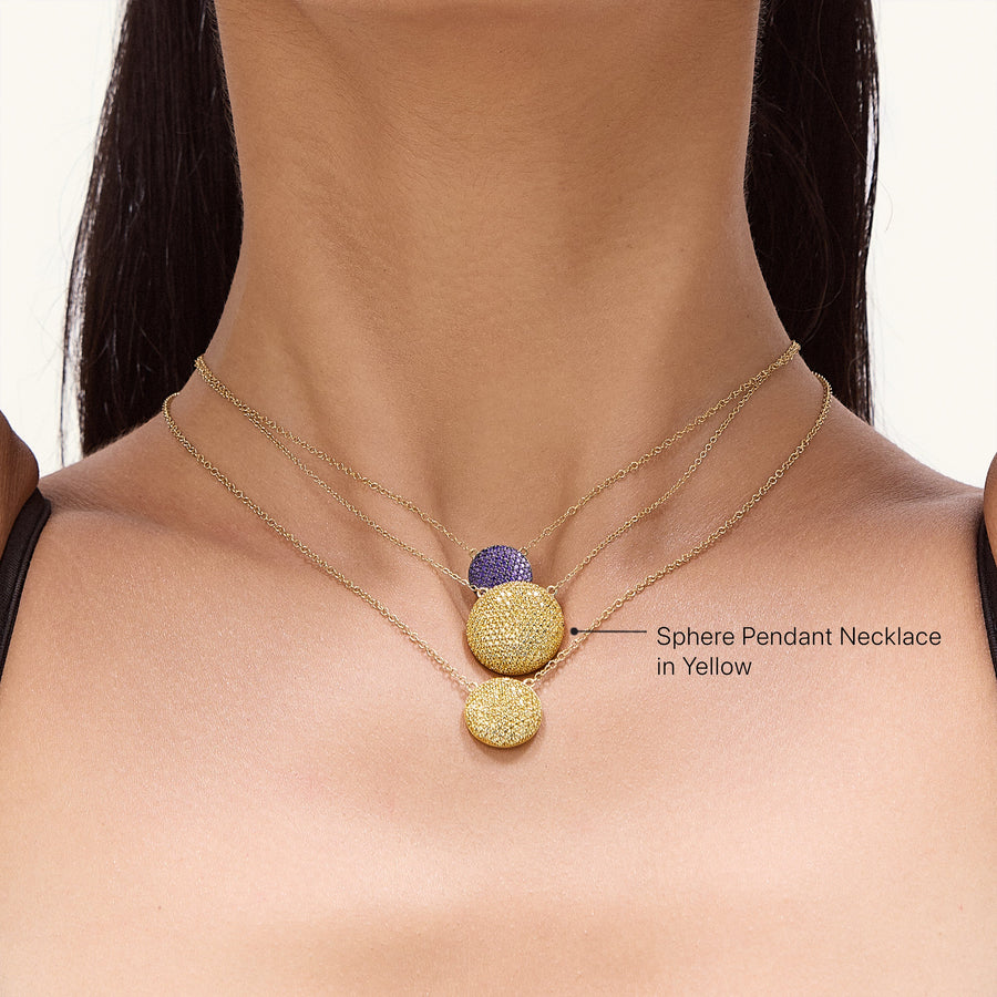 Hello Ella Sphere Pendant Necklace in Yellow