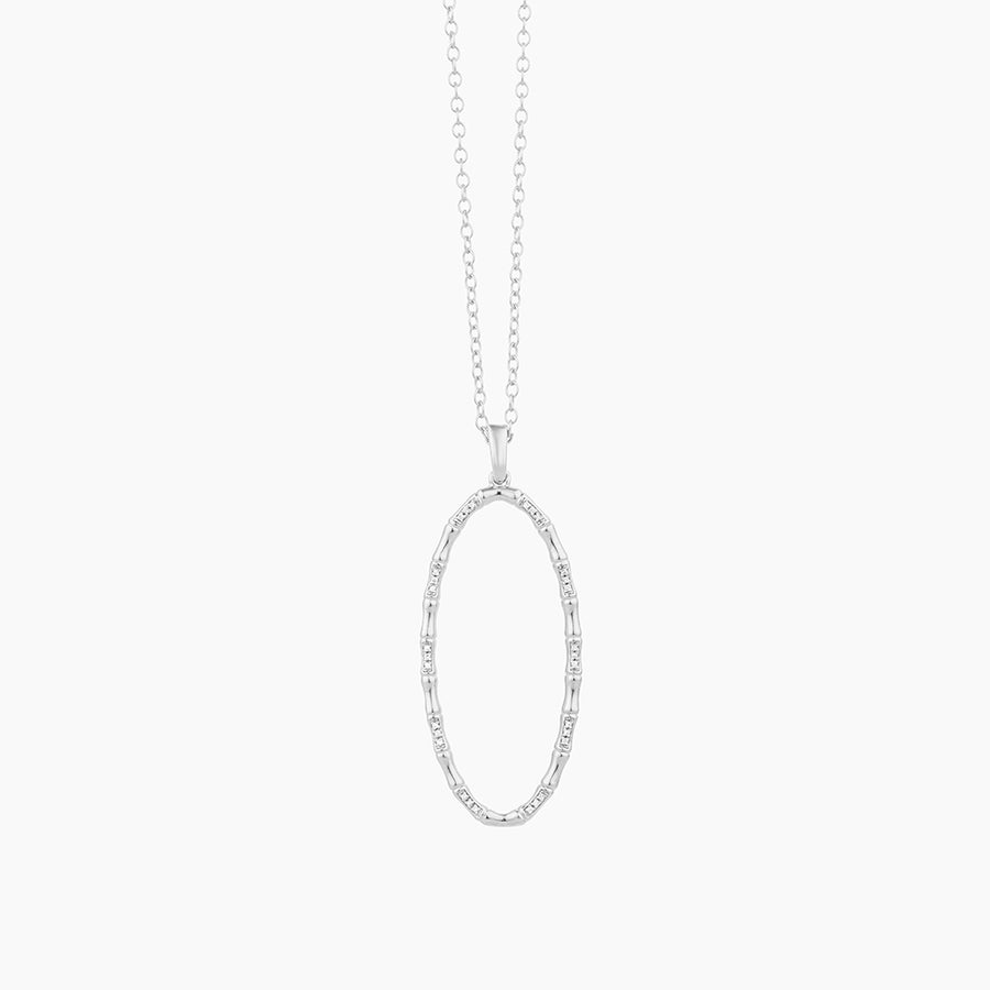 Bamboo Oval Pendant Necklace