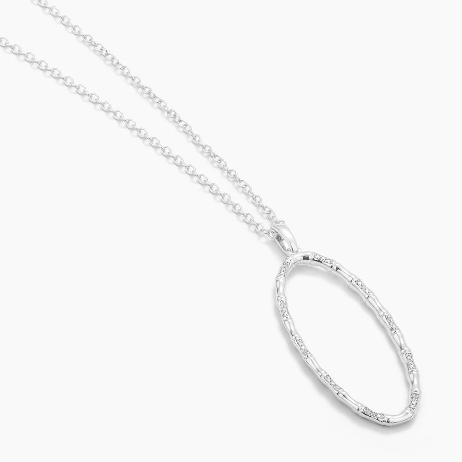 Bamboo Oval Pendant Necklace