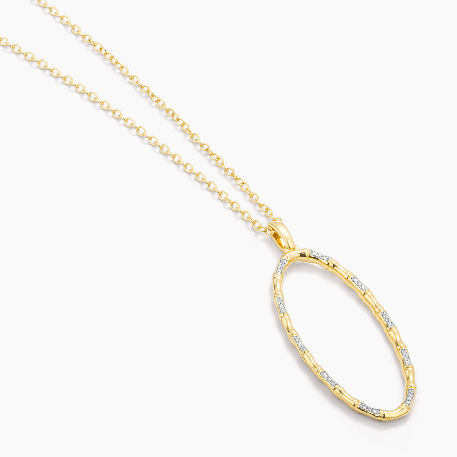 Bamboo Oval Pendant Necklace