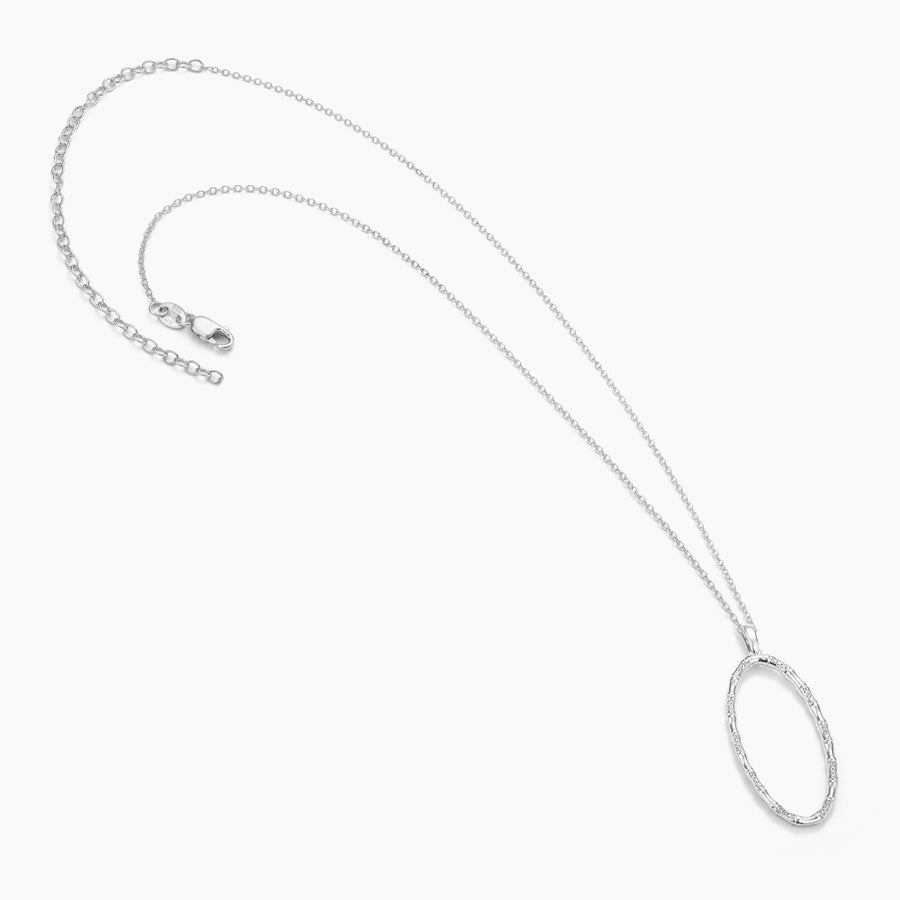Bamboo Oval Pendant Necklace
