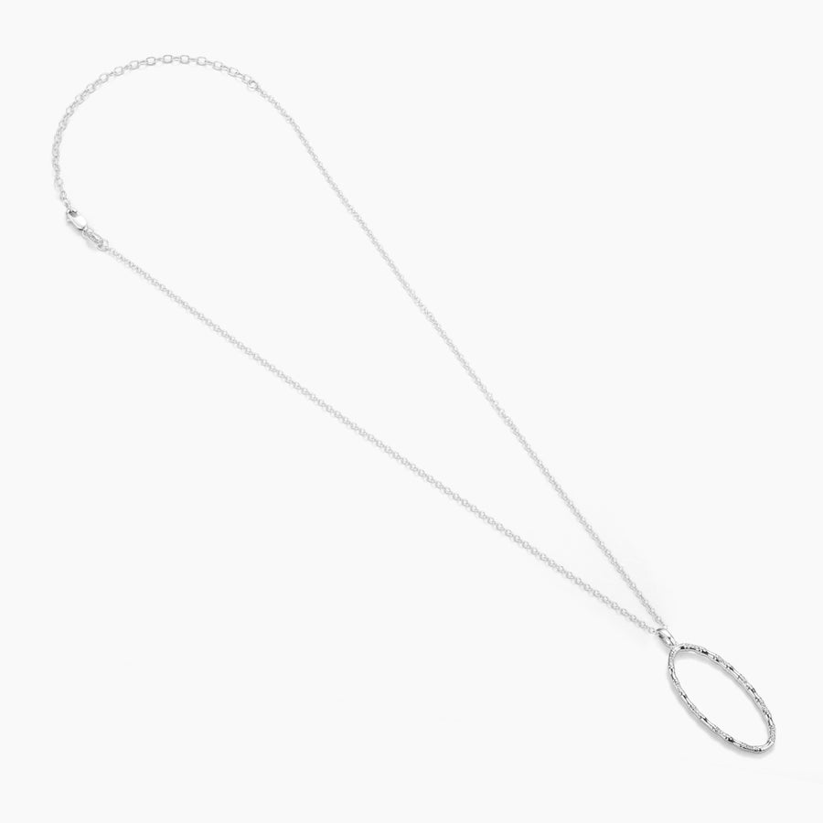 Bamboo Oval Pendant Necklace