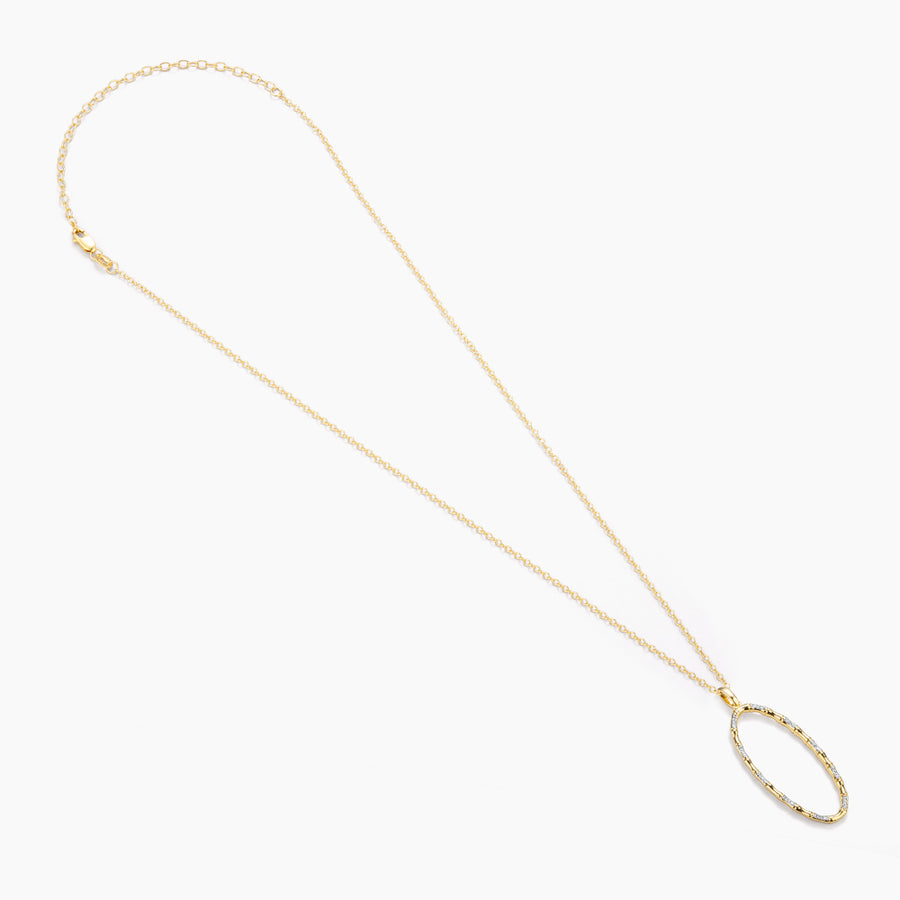 Bamboo Oval Pendant Necklace