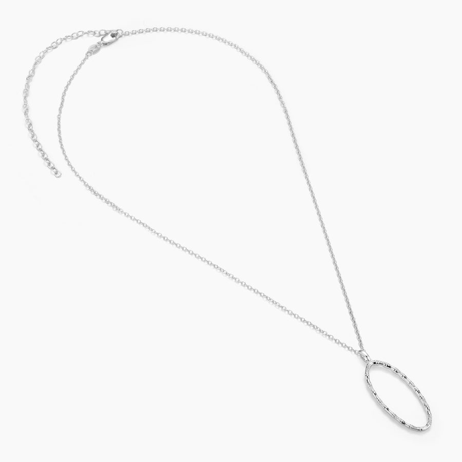 Bamboo Oval Pendant Necklace