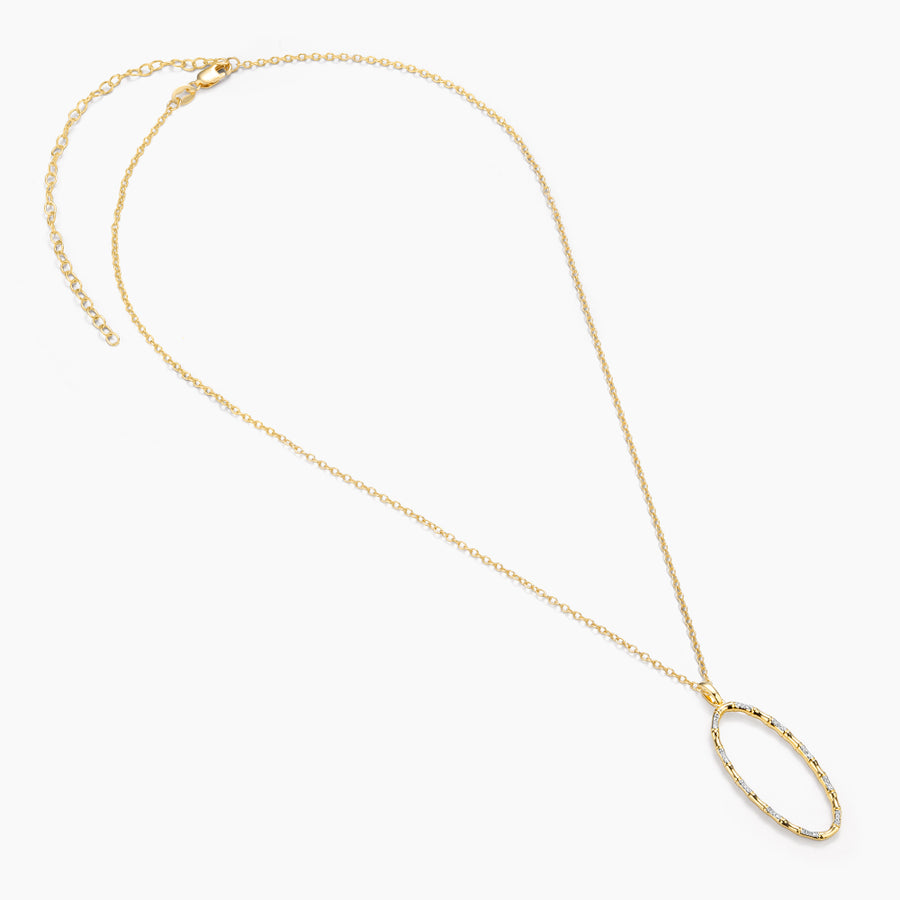 Bamboo Oval Pendant Necklace