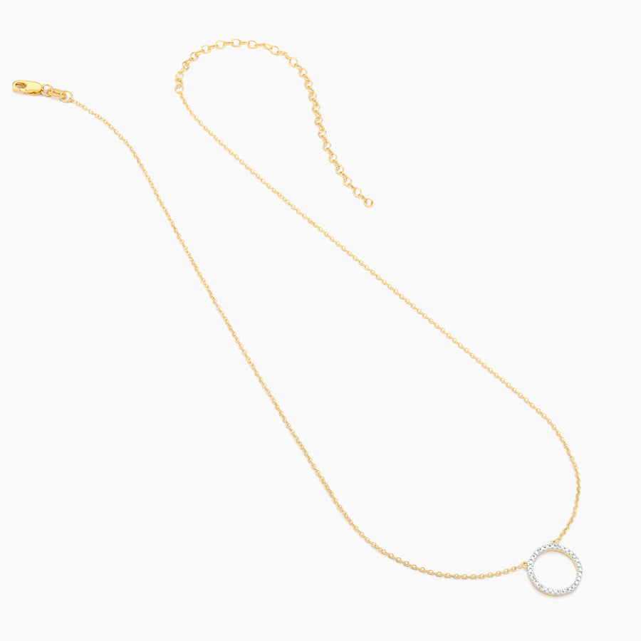 14kt Gold Standing O Pendant Necklace