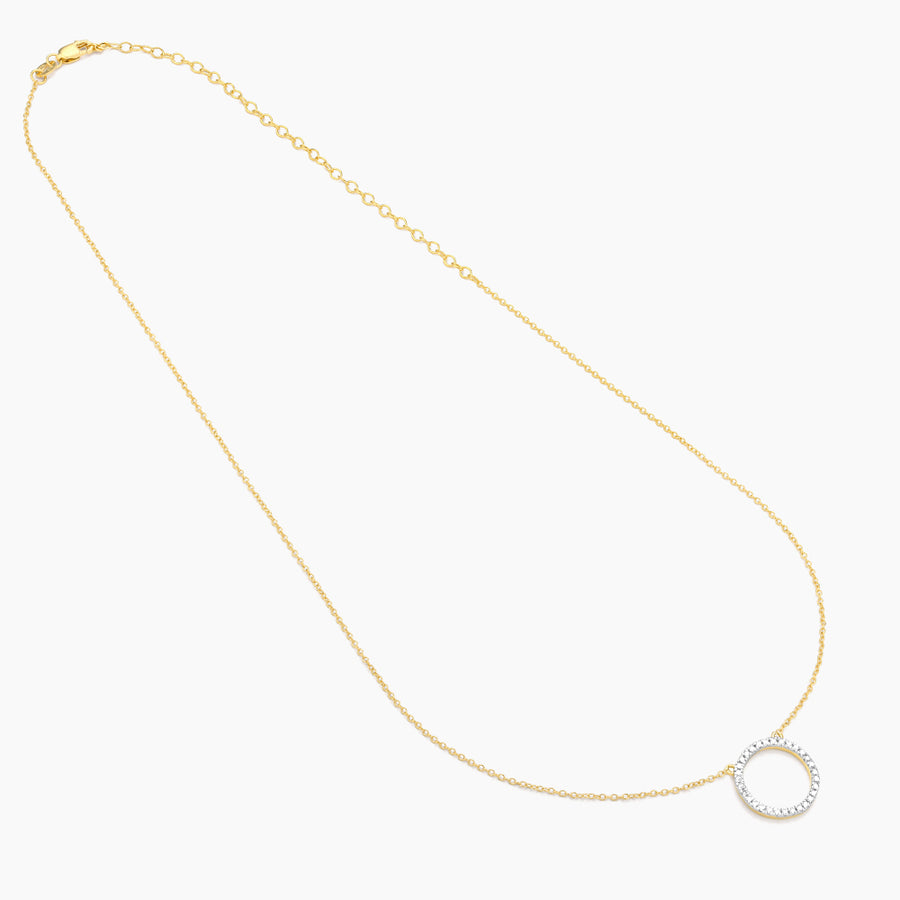 14kt Gold Standing O Pendant Necklace