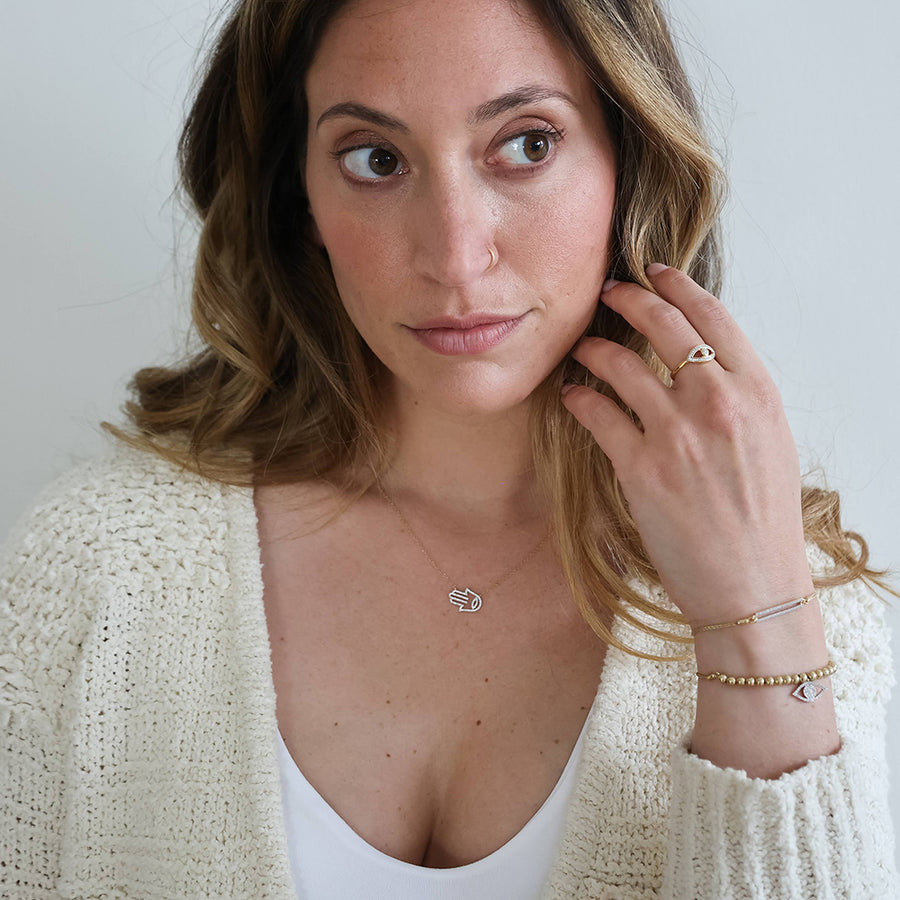 Hamsa Handshake Pendant Necklace