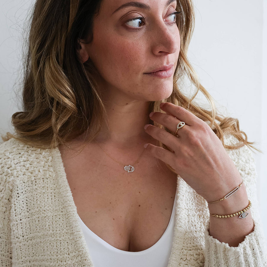 Hamsa Handshake Pendant Necklace