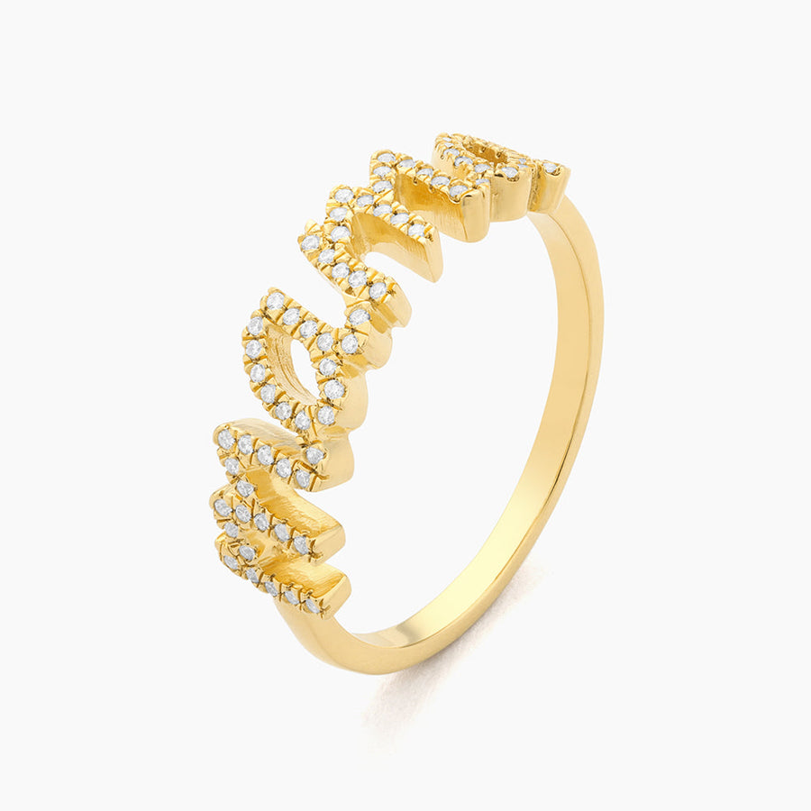 14kt Gold Love You Mama Statement Ring