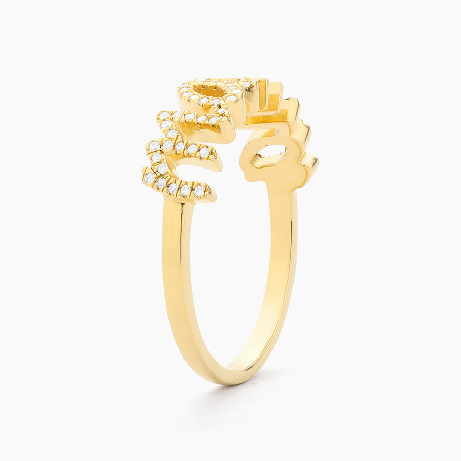 14kt Gold Love You Mama Statement Ring