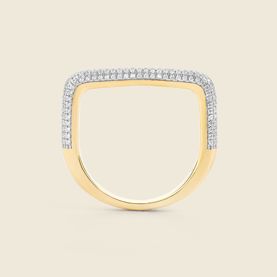 Curved Diamond Bar Stackable Ring