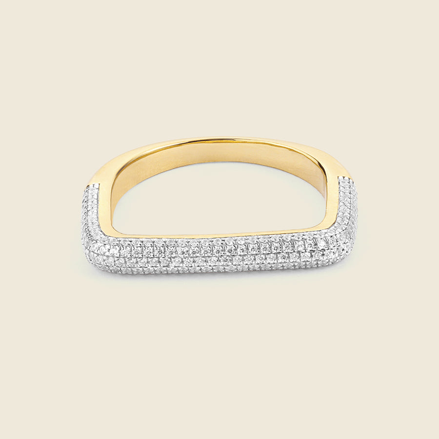 Curved Diamond Bar Stackable Ring