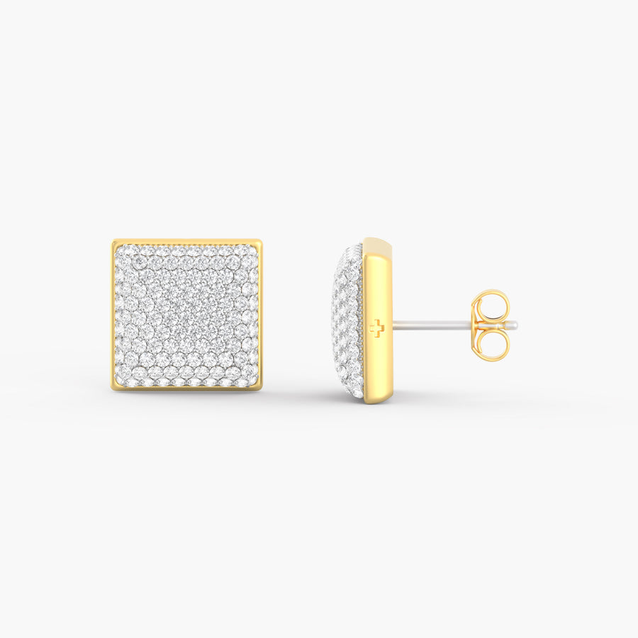 Two-Tone Community Studs in Gold