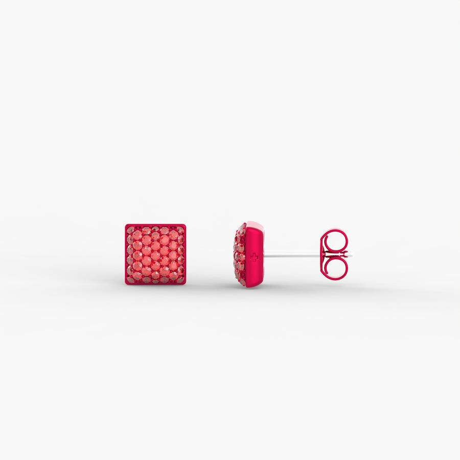 Monochrome Community Studs in Raspberry