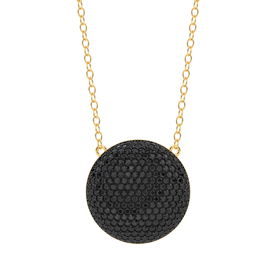 Hello Ella Sphere Pendant Necklace in Black