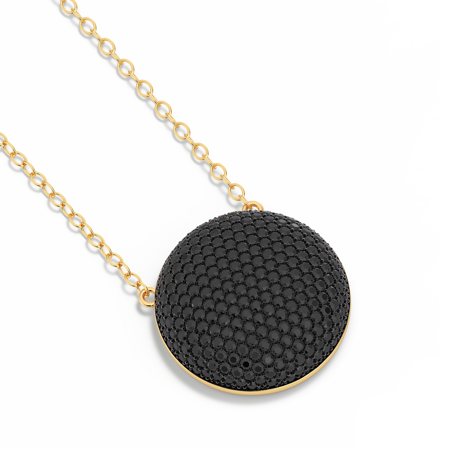 Hello Ella Sphere Pendant Necklace in Black