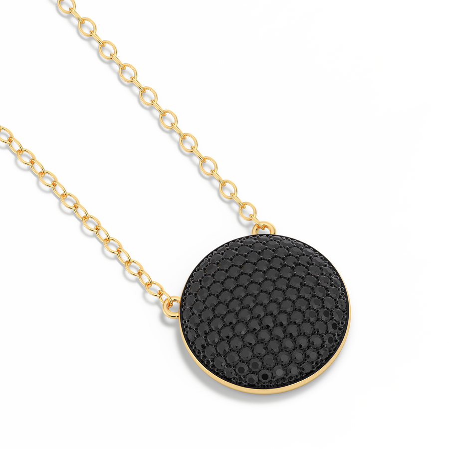 Hello Ella Sphere Pendant Necklace in Black