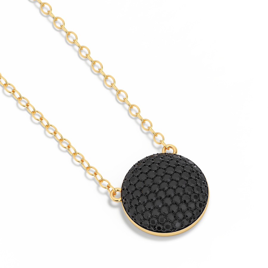 Hello Ella Sphere Pendant Necklace in Black