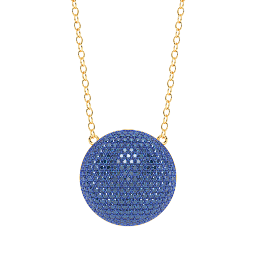Hello Ella Sphere Pendant Necklace in Blue