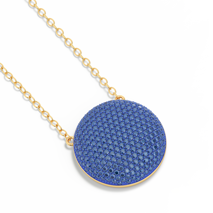 Hello Ella Sphere Pendant Necklace in Blue