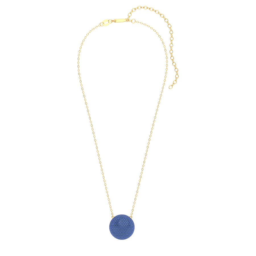 Hello Ella Sphere Pendant Necklace in Blue