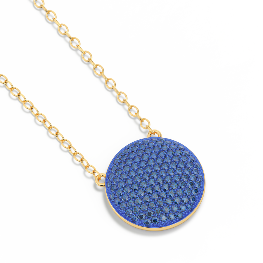 Hello Ella Sphere Pendant Necklace in Blue