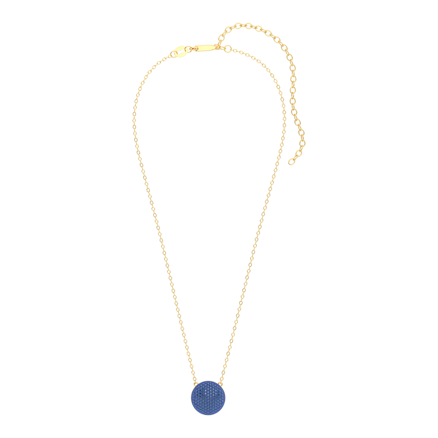 Hello Ella Sphere Pendant Necklace in Blue