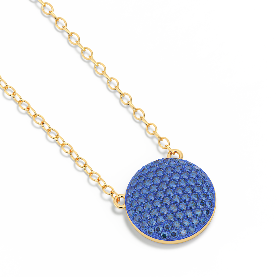 Hello Ella Sphere Pendant Necklace in Blue