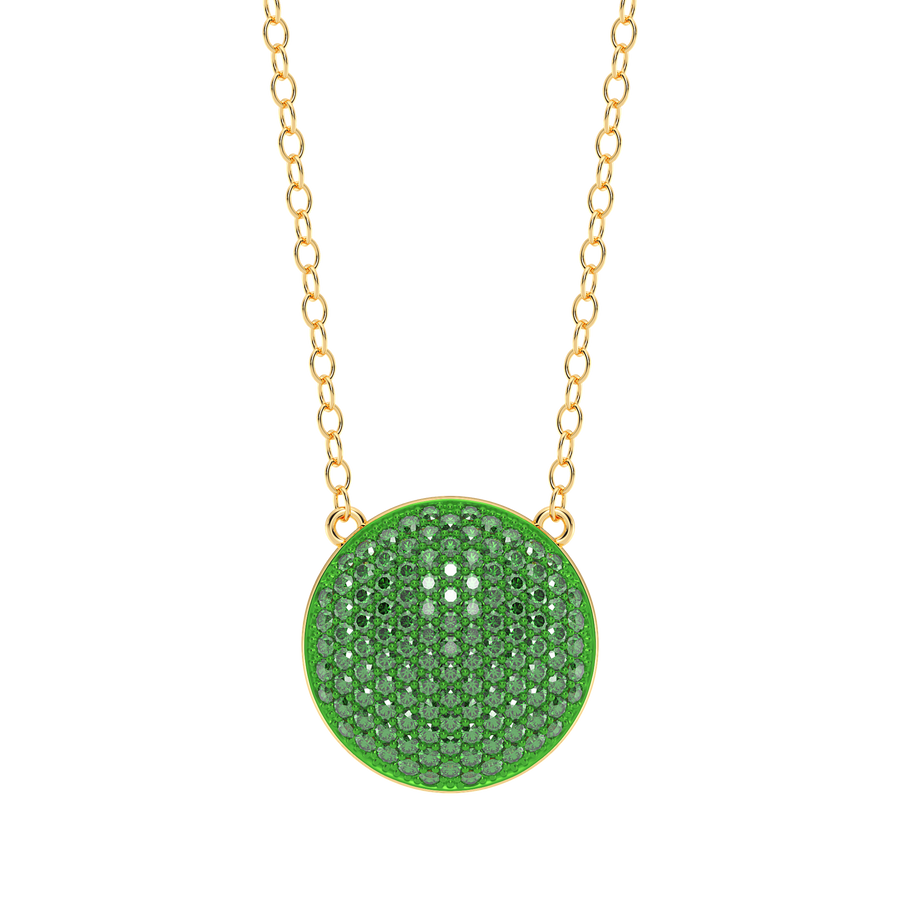 Hello Ella Sphere Pendant Necklace in Green