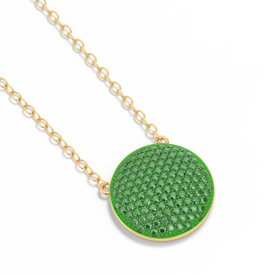 Hello Ella Sphere Pendant Necklace in Green