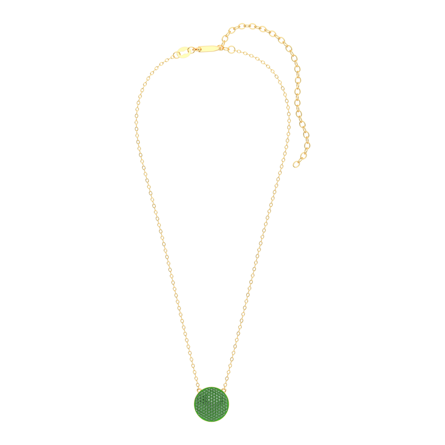 Hello Ella Sphere Pendant Necklace in Green