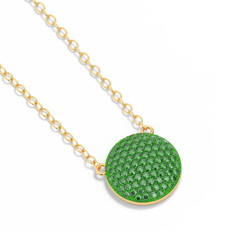 Hello Ella Sphere Pendant Necklace in Green