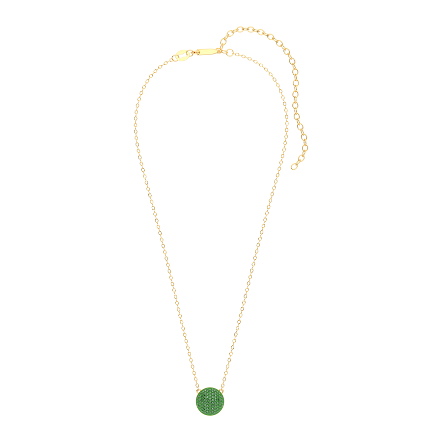 Hello Ella Sphere Pendant Necklace in Green