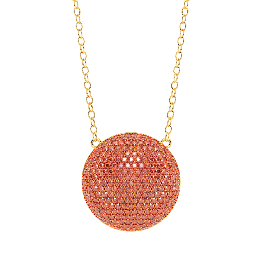 Hello Ella Sphere Pendant Necklace in Orange