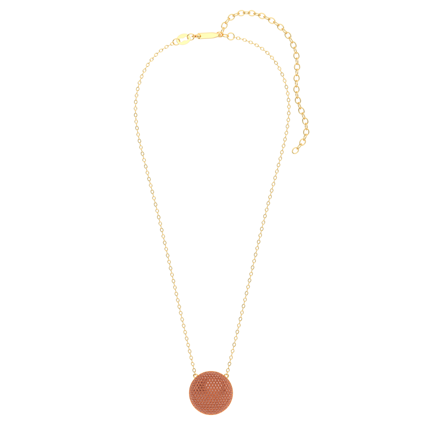 Hello Ella Sphere Pendant Necklace in Orange