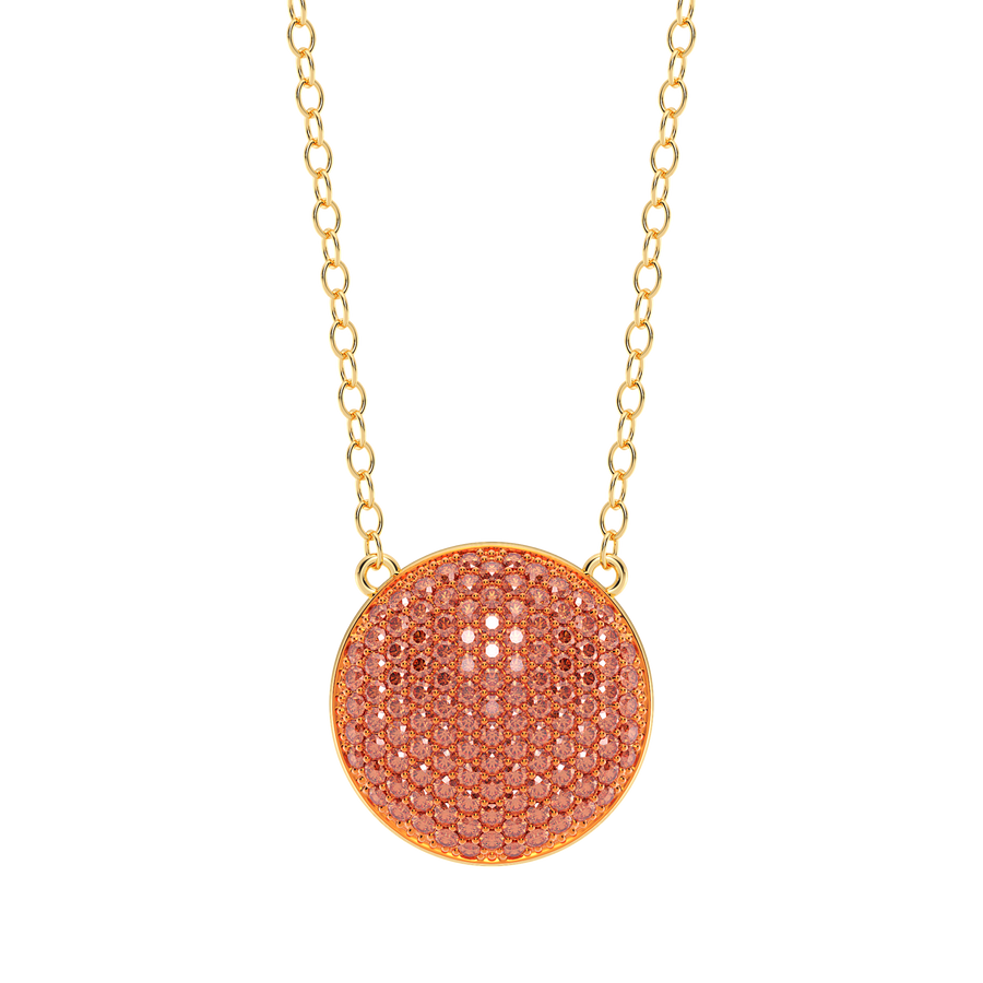 Hello Ella Sphere Pendant Necklace in Orange