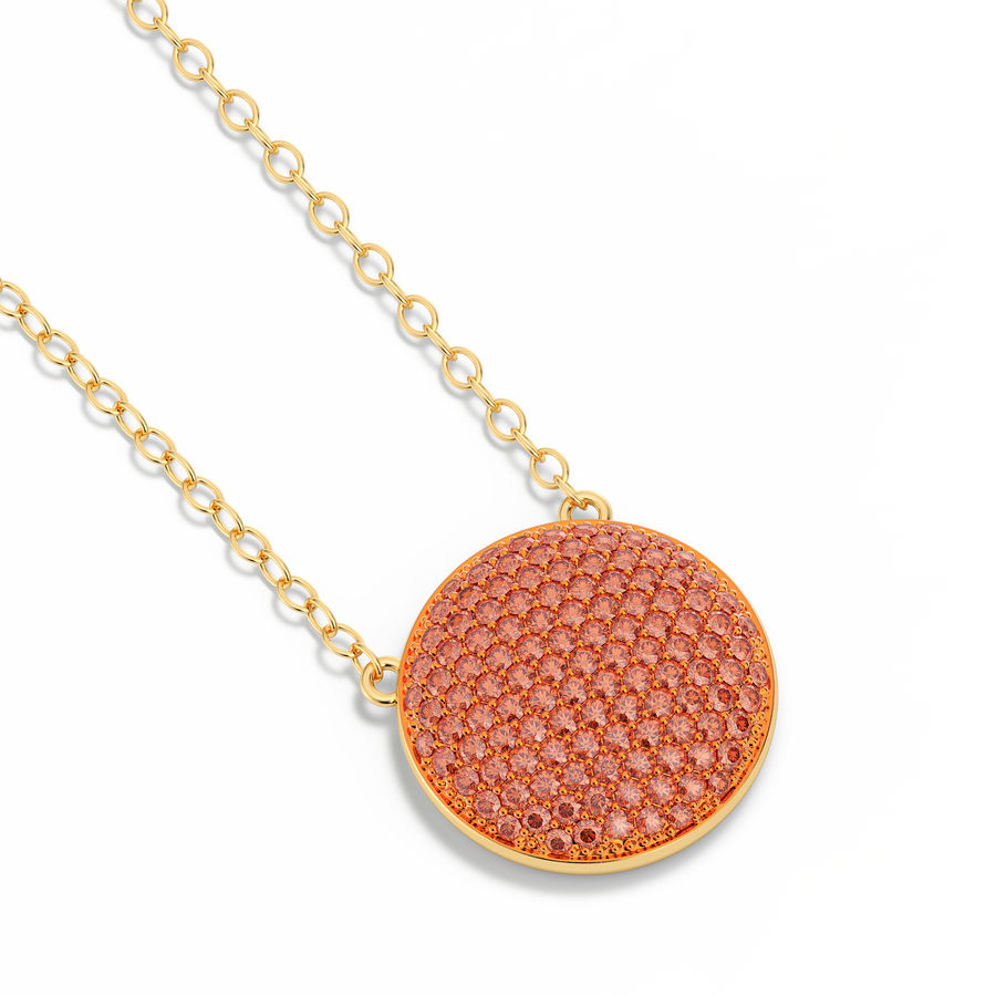 Hello Ella Sphere Pendant Necklace in Orange