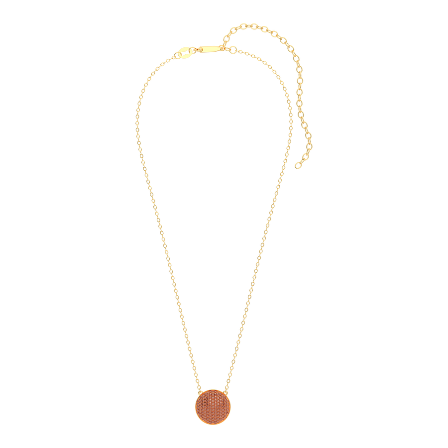 Hello Ella Sphere Pendant Necklace in Orange