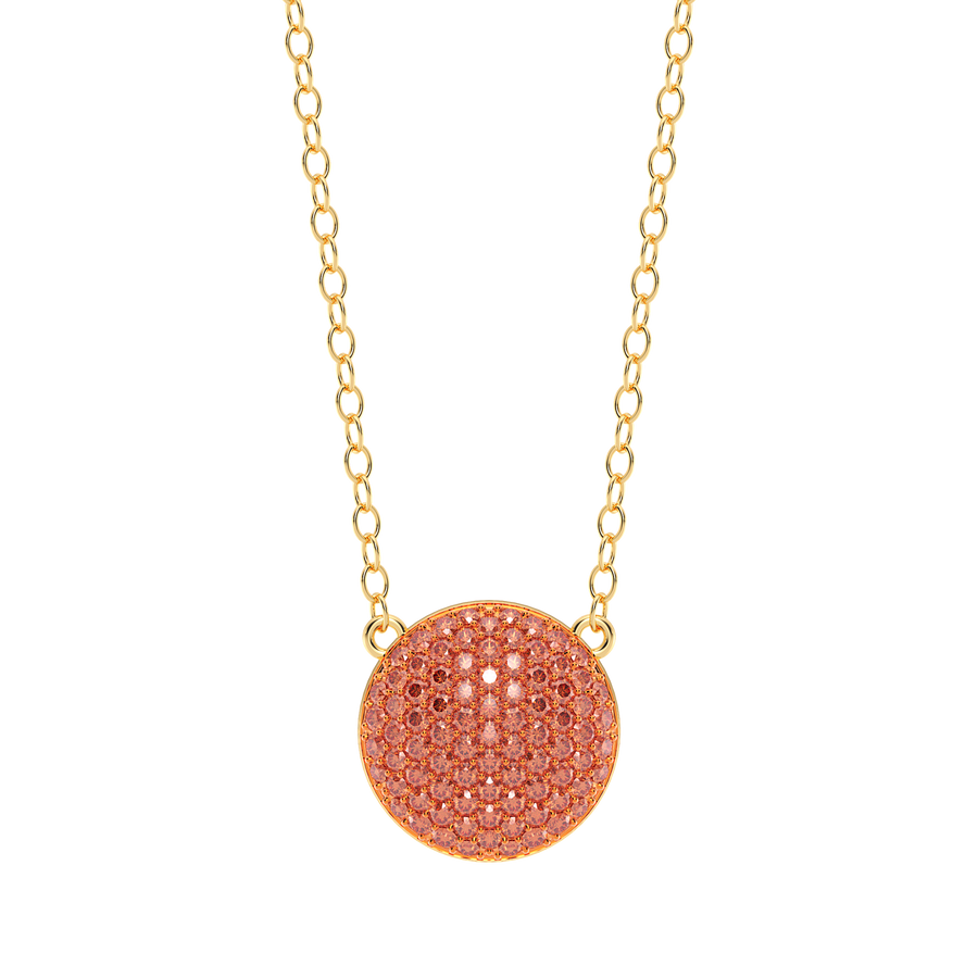Hello Ella Sphere Pendant Necklace in Orange