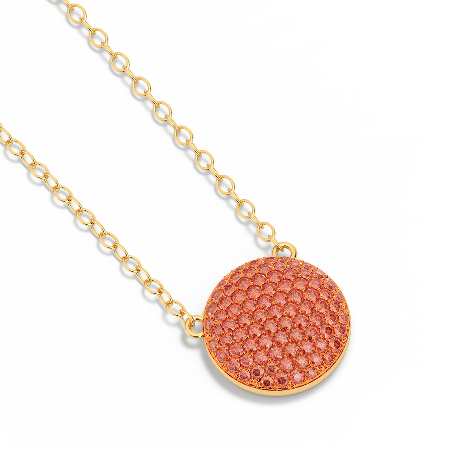 Hello Ella Sphere Pendant Necklace in Orange