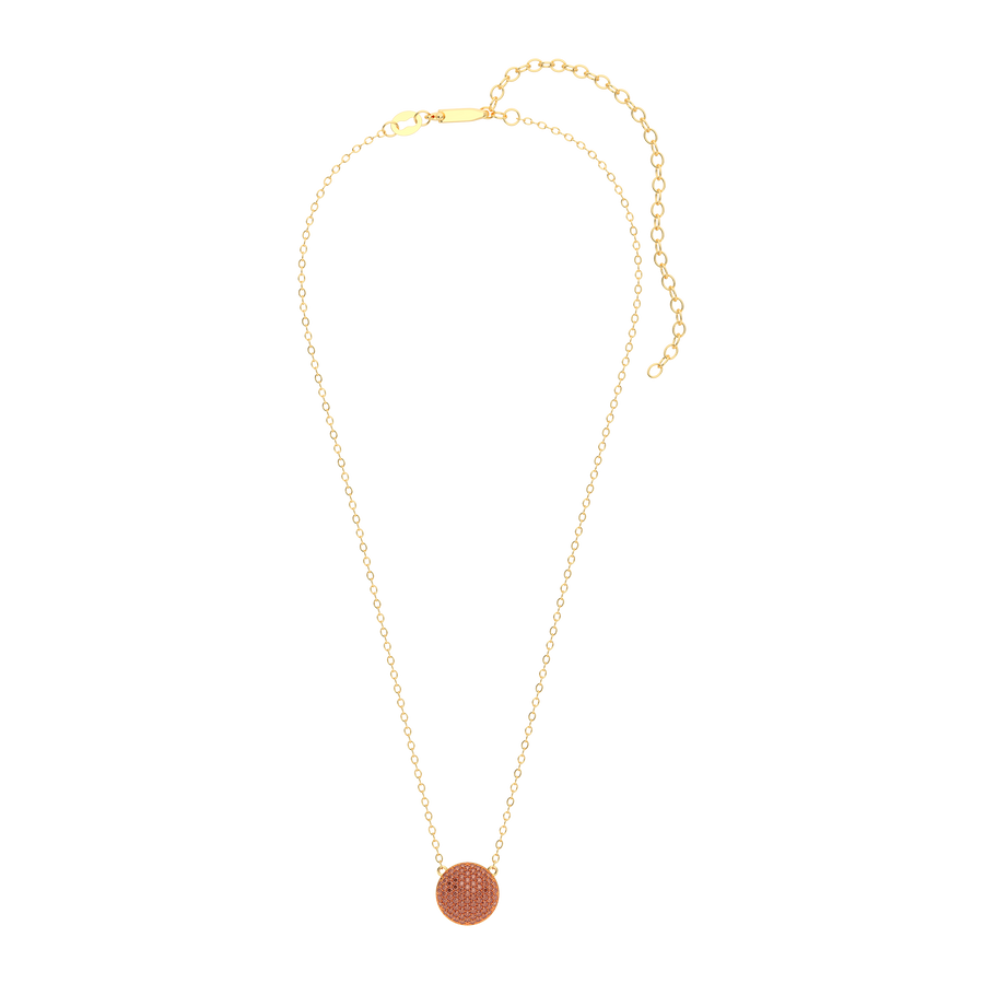 Hello Ella Sphere Pendant Necklace in Orange