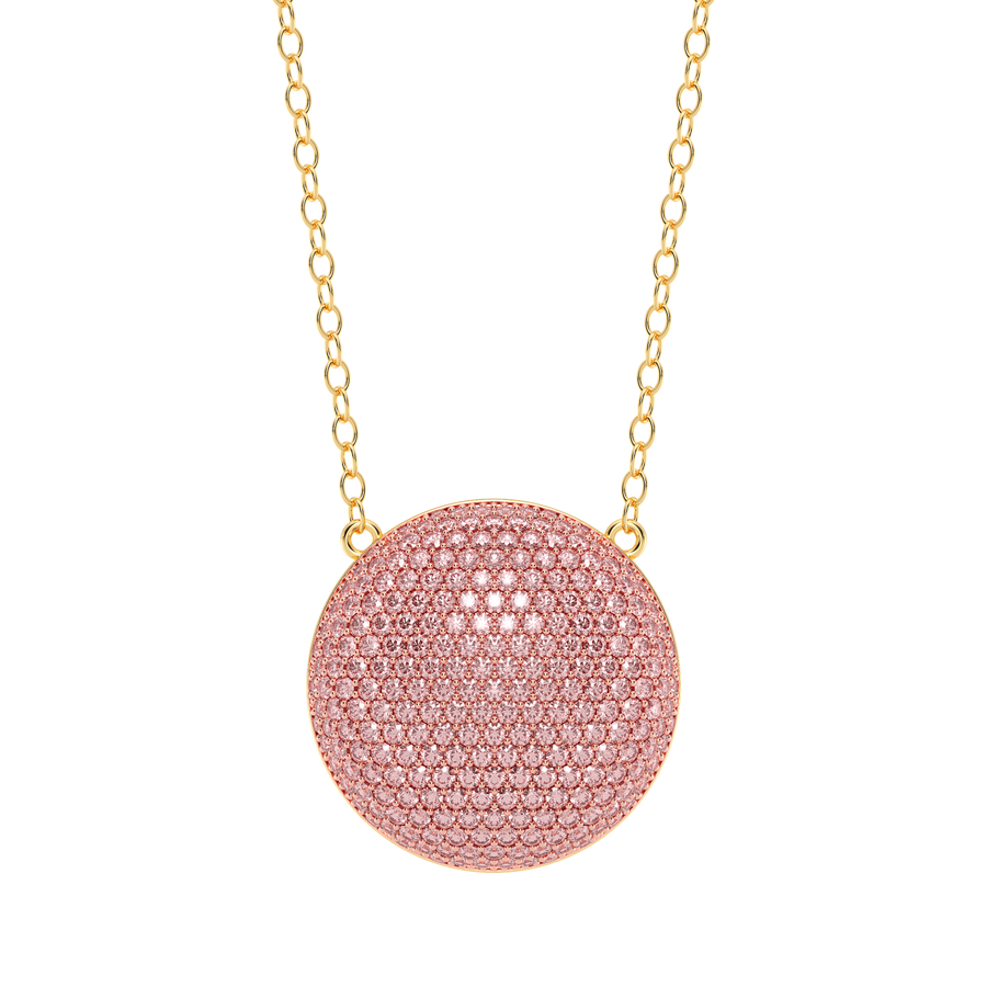 Hello Ella Sphere Pendant Necklace in Pink