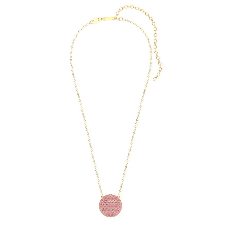 Hello Ella Sphere Pendant Necklace in Pink