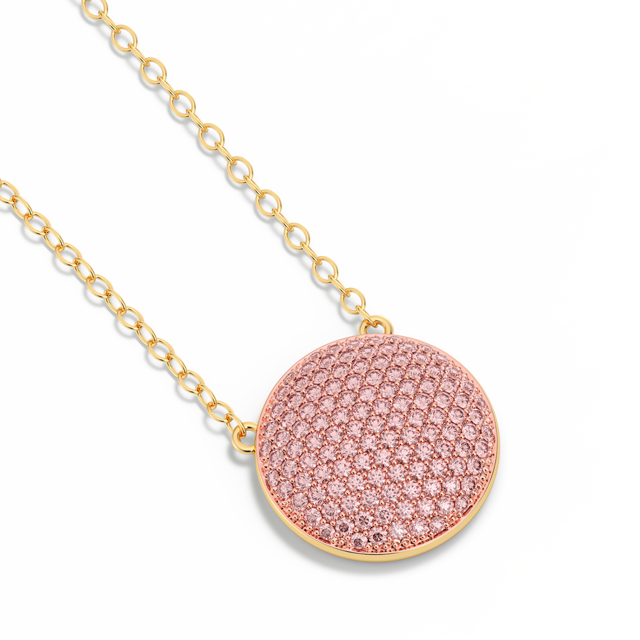 Hello Ella Sphere Pendant Necklace in Pink